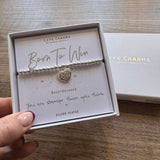 Life Charms the Thoughtful Jewellery Co.
Just Because Silver plated Bracelet Collection;
QUOTE - Born to Win, You are stronger than you think x
CHARM - Heart with sparkling crystal