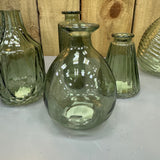 Vintage Green Small Glass Bottle Vases - 4 styles