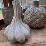 Small Glazed Off-White textured Garlic Vase