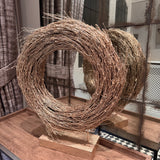 Gold Twig wreath on stand H75cm