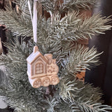 Ceramic Hanging Neutral Train Ornament