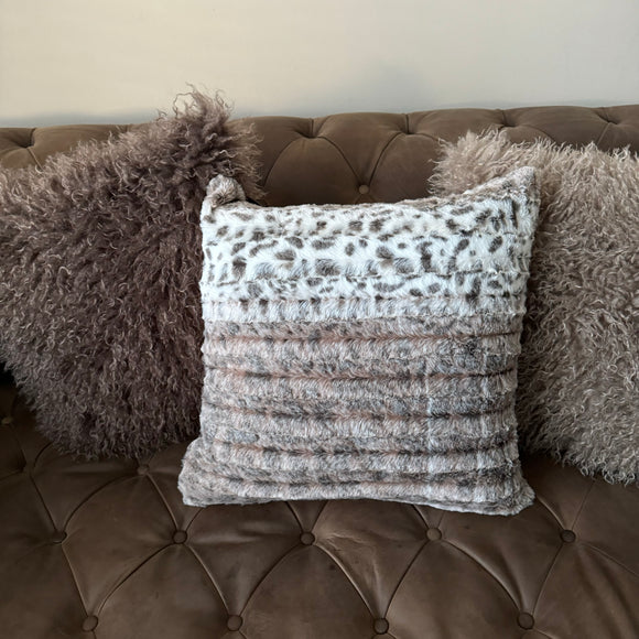 Faux Fur Clapham Tactile Natural Cushion