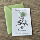 Christmas Crystal On Card - Aventurine Star