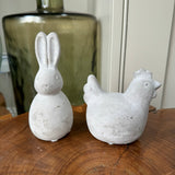 Wikholmform - Unique design & products from Scandinavia Small Concrete Easter Decorations; Bunny H14cm & Chicken H10cm 4691