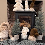 Fabric Fluffy Tree with star topper H35cm