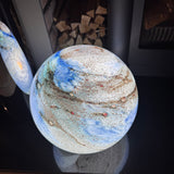 Glass Sphere Hand Blown Large Lamp - Blue & Black