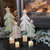 Natural Taupe Felt Tree on Wooden Base - 2 sizes