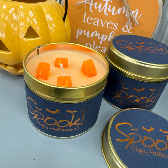 Spook! Happy Halloween!

Sweet and Cosy- an Autumnal blend of Vanilla and Honey- To warm you up before a night of frights!

It's got a brand New Limited Edition Look for 2023 - Top notch Bronze text, Hand printed onto midnight blue, embossed paper. Spooky and Posh. What a combination!