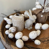 Easter White Speckled Egg Wreath with foliage 36cm