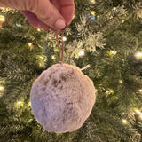 Faux fur plush Fluffy Truffle Bauble with thin leather hanger