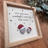 Hanging Wooden Pebble Sign 13cm - Most Wonderful Time...