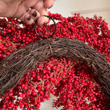 Luxurious Red Berry Wreath 60cm