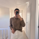 Cashmere-like Patch pocket Shirt - Mink