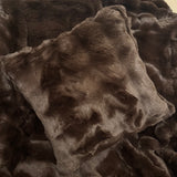 Malini Faux Soft Square Raffles Throw - Chocolate