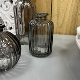 Small Glass Bottle Vases Smokey Grey - various styles