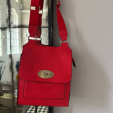 Faux Leather Slim Body Bag - Red