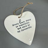 Ceramic Quotable Heart Dish - Every love story is beautiful...