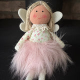 Sweet Angel Sitting Decoration with Ditsy Floral Top and Fluffy Skirt - 15cm