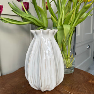 Wikholm - Lillian Off-White Tall Vase 20cm