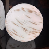 Glass Sphere Hand Blown Large Lamp - White & Gold