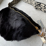 Eliza Gracious - Faux Fur Crossbody Bag Black