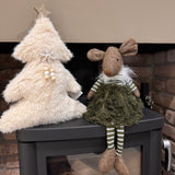 Fabric Fluffy Tree with star topper H35cm