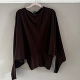 Cashmere-like Batwing Jumper - Chocolate