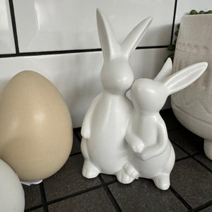 Parent & Child Matte Rabbits - White