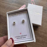 Life Charms the Thoughtful Jewellery Co.
Silver plated stud hypoallergenic Earrings collection;
Diamond crystal Silver plated Stud earrings E145S