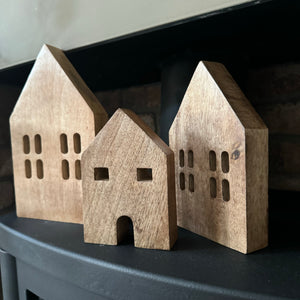 Wooden Houses set of 3 - Wooden