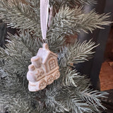 Ceramic Hanging Neutral Train Ornament