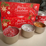 Best Kept Secrets Christmas - The Red One 3 Lites Collection
Red Christmas themed gift box with the quote - 'Merry Christmas'&nbsp;
3 fragrances with sprinkles of glitter &amp; tiny gems for that pretty finishing touch;

Mulled cranberries &amp; orange - Rich red fruits with zingy orange &amp; rhubard

Sparkling snowflakes - Fresh aromas of Bergamot, Sandalwood &amp; Neroli

Warm Gingerbread - Festive ginger with cloves &amp; nutmeg