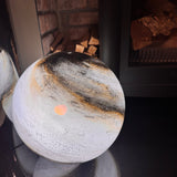 Glass Sphere Hand Blown Large Lamp - Beige & Brown