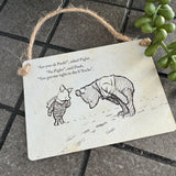 Mini Metal Hanging Sign - Winnie the Pooh Adult quotes!