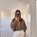 Cashmere-like Batwing Jumper - Mink