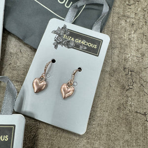 Eliza Gracious - Petit Heart Dropper Earrings | 3 colours