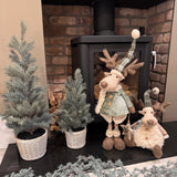 Faux Pine Tree in woven-like clay pots - 2 sizes