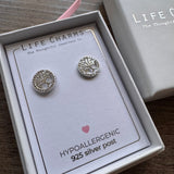 Life Charms the Thoughtful Jewellery Co.
Silver plated stud hypoallergenic Earrings collection;
Tree of Life Silver Stud earrings E173S