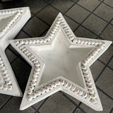 Whitewashed Star Beaded Trays set of 2