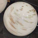 Glass Sphere Hand Blown Large Lamp - White & Gold