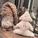 Fabric Fluffy Tree with star topper H35cm