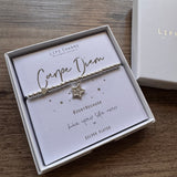 Life Charms the Thoughtful Jewellery Co.
Just Because Silver Plated Bracelet Collection;
Quote - Carpe Diem, Live your life now x
Charm - Star embellished with sparkling crystal