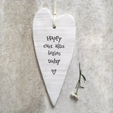 East of India Hanging Heart - 'Happy Ever After begins today'