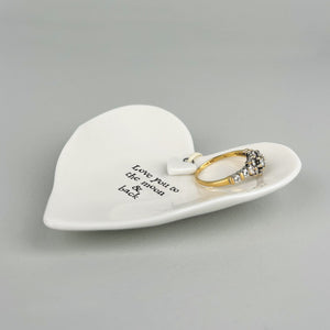 East of India Porcelain Mini Heart Ring Dish 8.5cm with gift box
Quote - Love you to the moon &amp; back