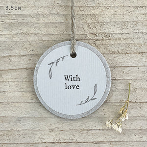 East of India Round Tag - 'With Love'