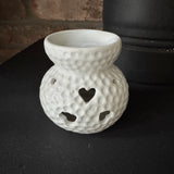 Ceramic Wax Burner with Heart pattern - 2 colours