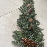 Green snowy Pine & Pinecone Garland 180cm