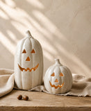 Terracotta Carved Face Pumpkins - 2 sizes