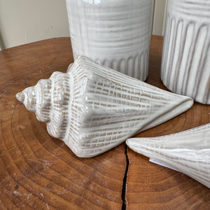 Coastal Collection - White Textured Sea Shell Ornaments
Available in 2 sizes: Small 9.5cm &amp; Large 14.4cm