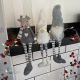 Small Grey Sitting Gonk with Fluffy Hat 22cm